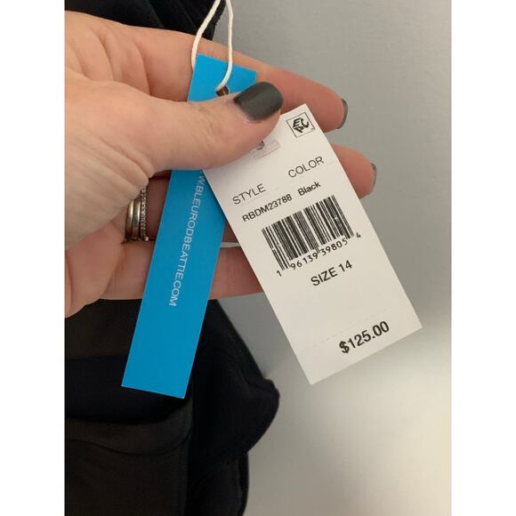 BLEU by Rod Beattie Dont Mesh With Me Black Swimsuit Removable Strap‎ size 14 - Picture 4 of 7